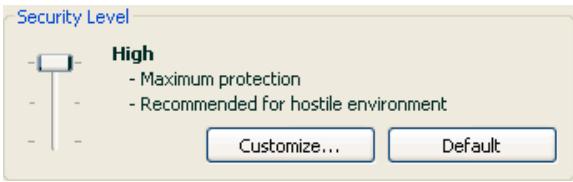 KAPERSKY ANTI-VIRUS 6.0 - Selecting a security level - 1
