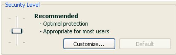 KAPERSKY ANTI-VIRUS 6.0 - Selecting a file security level - 1