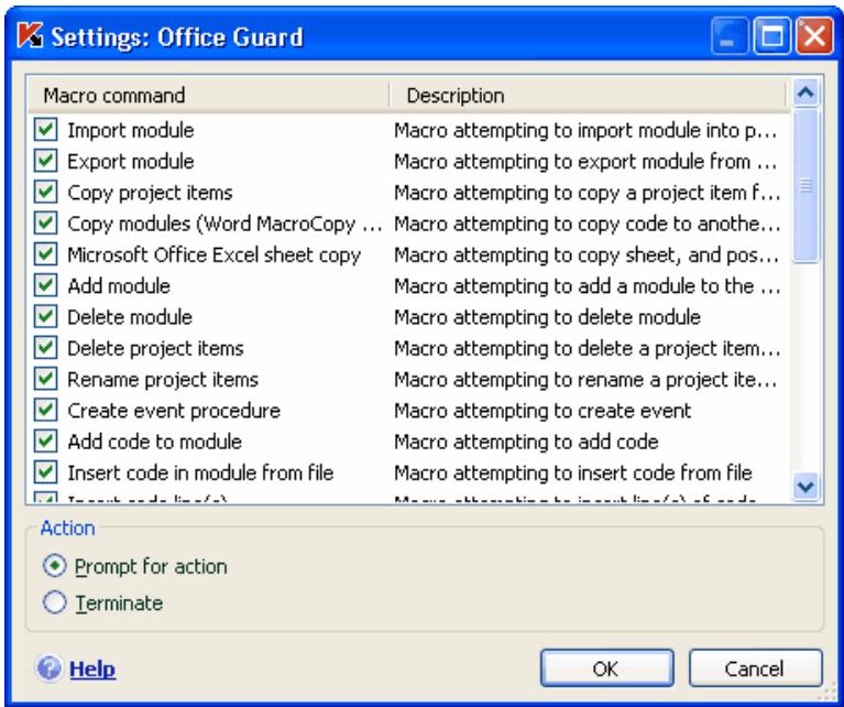 KAPERSKY ANTI-VIRUS 6.0 - To configure Office Guard: - 1