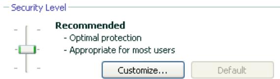 KAPERSKY ANTI-VIRUS 7.0 - Selecting a file security level - 1