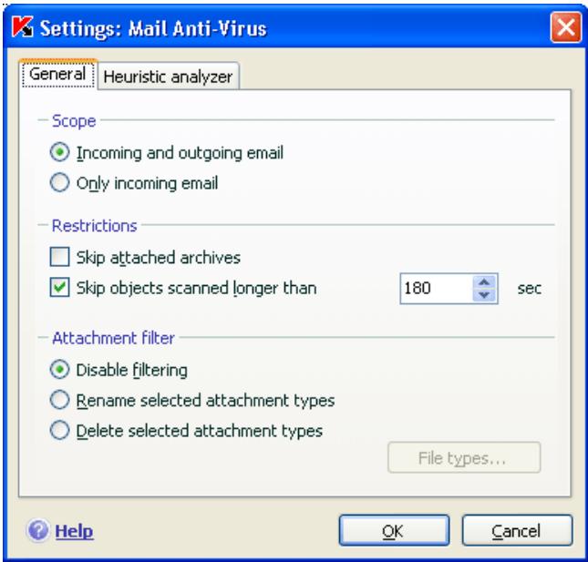 KAPERSKY ANTI-VIRUS 7.0 - Selecting a protected email group - 1