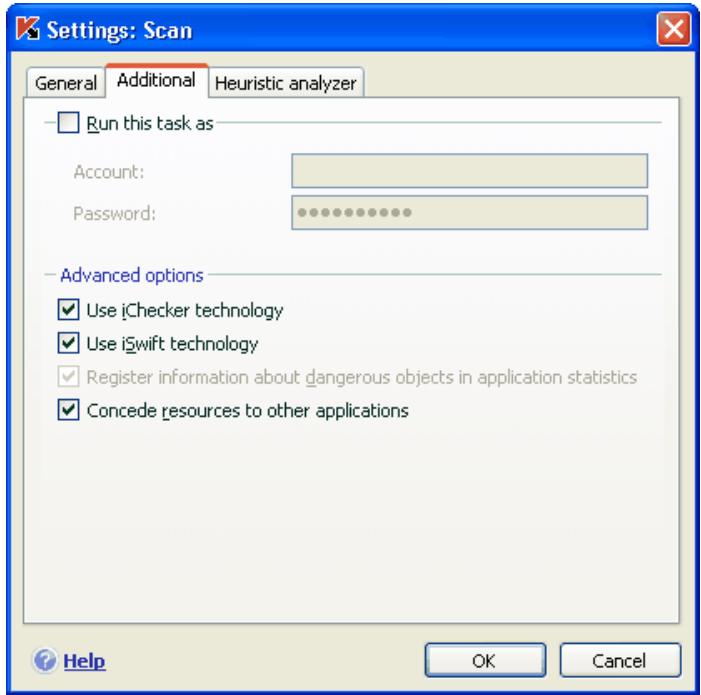 KAPERSKY ANTI-VIRUS 7.0 - Additional virus scan settings - 1