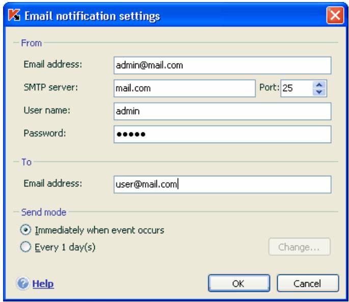 KAPERSKY ANTI-VIRUS 7.0 - Configuring email notification - 1