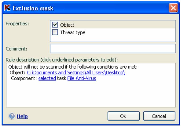 KAPERSKY ANTI-VIRUS 7.0 - Exclusion rules - 1