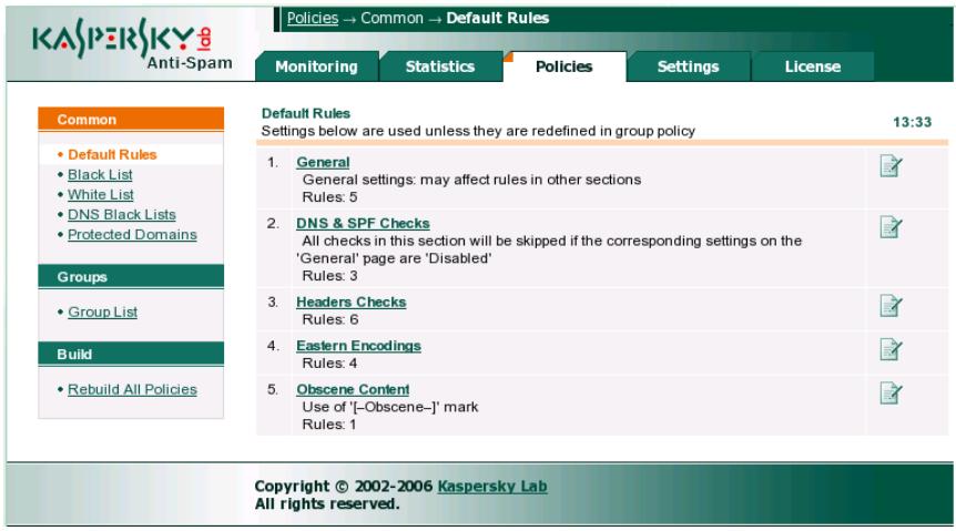 KASPERSKY LAB ANTI-SPAM 3.0 - General filtration policy - 1