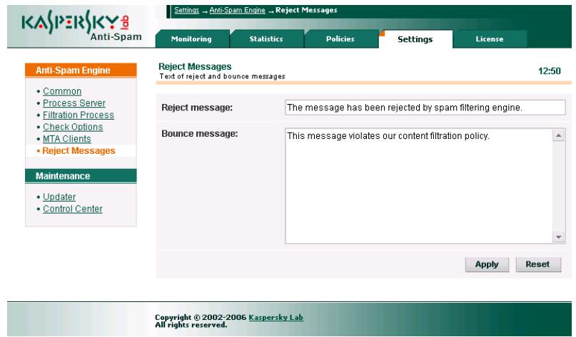 KASPERSKY LAB ANTI-SPAM 3.0 - Notifications about rejected messages - 1