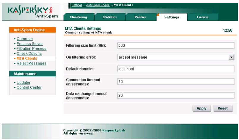 KASPERSKY LAB ANTI-SPAM 3.0 - Client module settings - 1