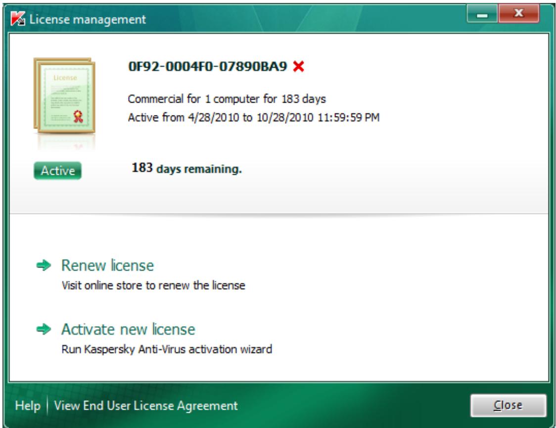 KASPERSKY LAB ANTI-VIRUS 2011 - VIEWING LICENSE INFORMATION - 1