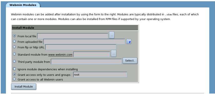KASPERSKY LAB ANTI-VIRUS 5.6 - Installing the Webmin module to manage Kaspersky Anti-Virus - 1