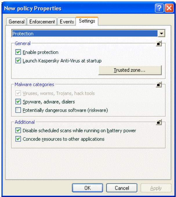 KASPERSKY LAB ANTI-VIRUS 6.0 SOS - Viewing and editing policy settings - 1