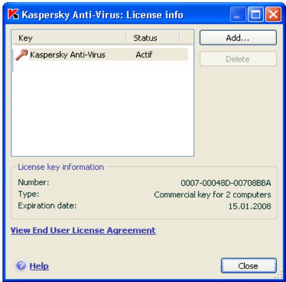 KASPERSKY LAB ANTI-VIRUS 6.0 SOS - Managing licenses - 1