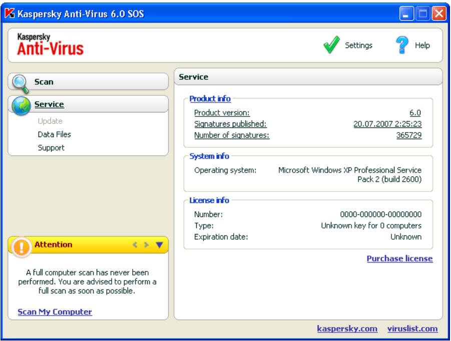 KASPERSKY LAB ANTI-VIRUS 6.0 SOS - General information about the program - 1