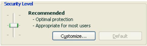 KASPERSKY LAB ANTI-VIRUS 6.0 SOS - Selecting a security level - 1