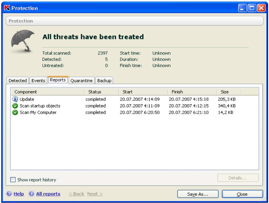 KASPERSKY LAB ANTI-VIRUS 6.0 SOS - Reports - 1