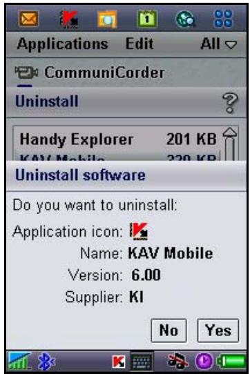 KASPERSKY LAB ANTI-VIRUS MOBILE 6.0 - Removing the program - 3