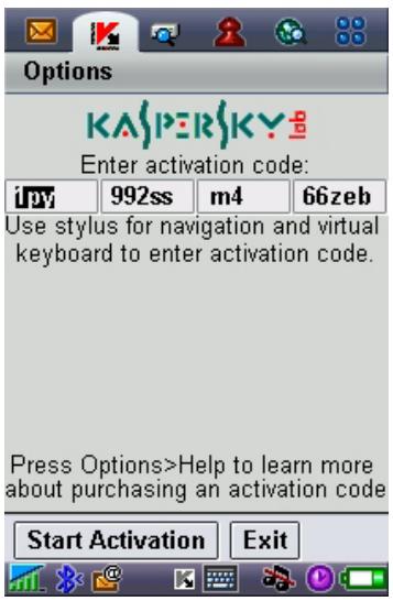 KASPERSKY LAB ANTI-VIRUS MOBILE 6.0 - Activating the program - 1