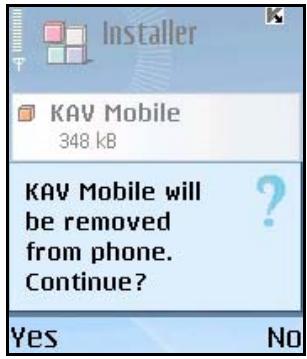 KASPERSKY LAB ANTI-VIRUS MOBILE 6.0 - Removing the program - 5