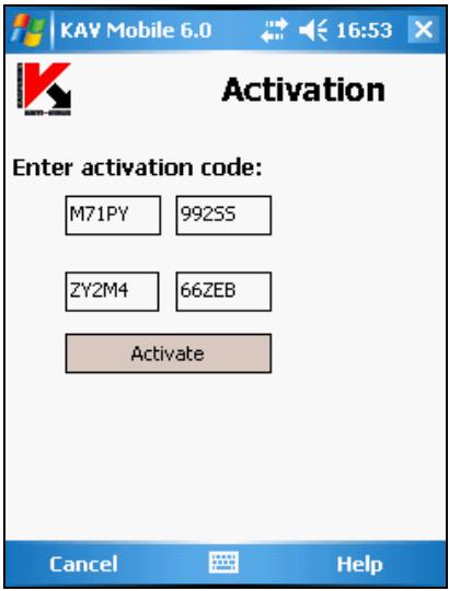 KASPERSKY LAB ANTI-VIRUS MOBILE 6.0 - Activating the program - 1
