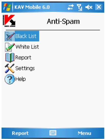 KASPERSKY LAB ANTI-VIRUS MOBILE 6.0 - Editing the white and the black lists - 1