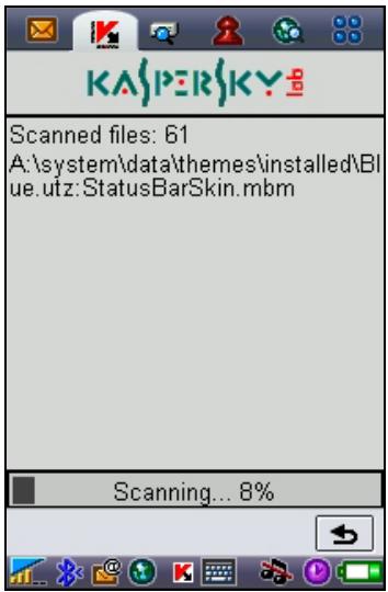 KASPERSKY LAB ANTI-VIRUS MOBILE 6.0 - Initiating a scan manually - 1