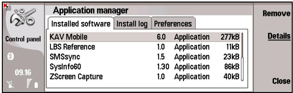 KASPERSKY LAB ANTI-VIRUS MOBILE 6.0 - Removing the program - 3