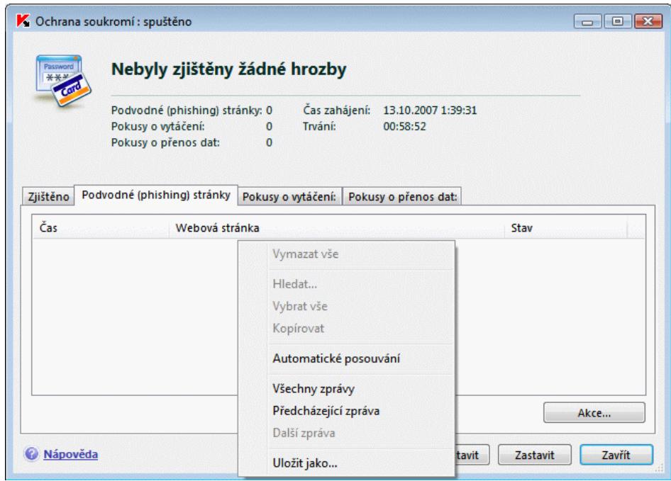KASPERSKY LAB INTERNET SECURITY 7.0 - Záložka Utoky phishing - 1