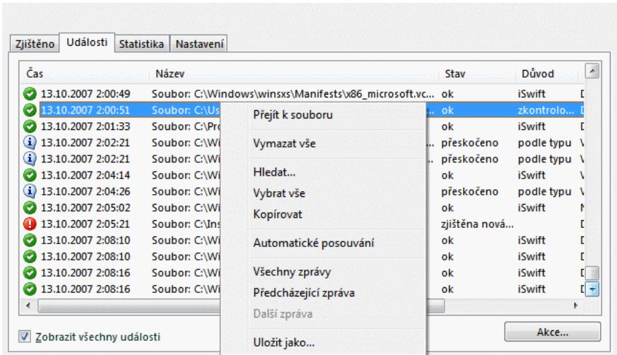 KASPERSKY LAB INTERNET SECURITY 7.0 - Záložka Události - 1