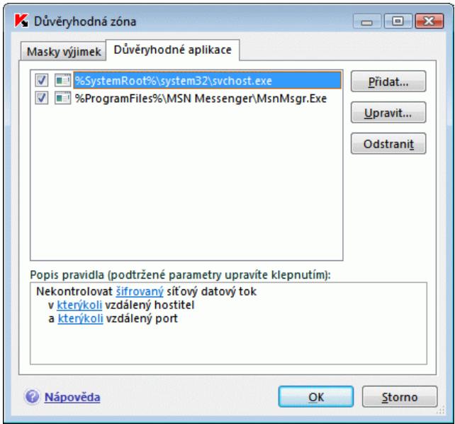 KASPERSKY LAB INTERNET SECURITY 7.0 - Dúvěryhodné aplikace - 1
