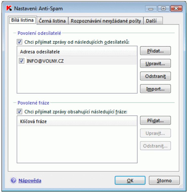 KASPERSKY LAB INTERNET SECURITY 7.0 - Bile listiny adres a retézcu - 1