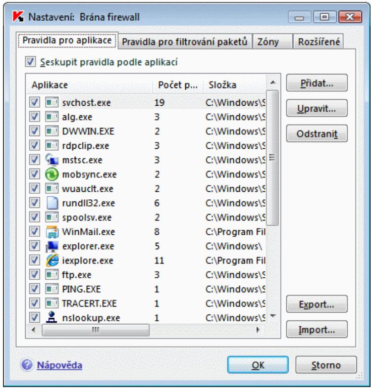 KASPERSKY LAB INTERNET SECURITY 7.0 - Pravidla pro aplikace - 1