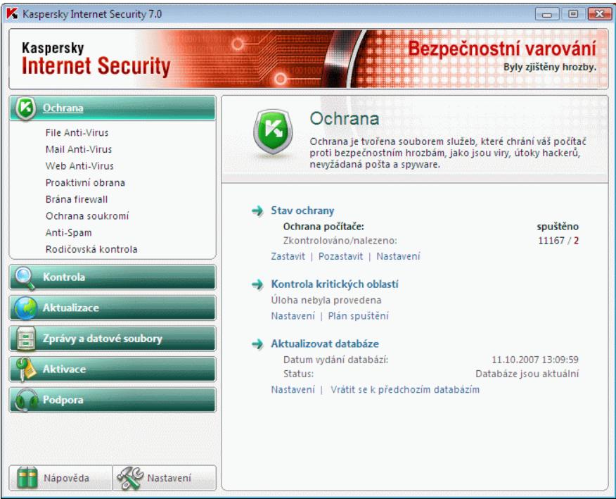 KASPERSKY LAB INTERNET SECURITY 7.0 - Hlavné okno aplikace - 1