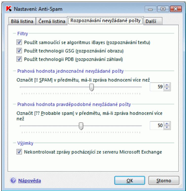 KASPERSKY LAB INTERNET SECURITY 7.0 - Vyber technologii filtrovani nevyžádané pošty - 1