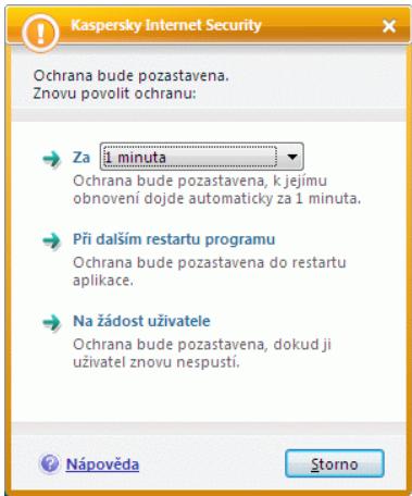 KASPERSKY LAB INTERNET SECURITY 7.0 - Pozastavení ochrany - 1
