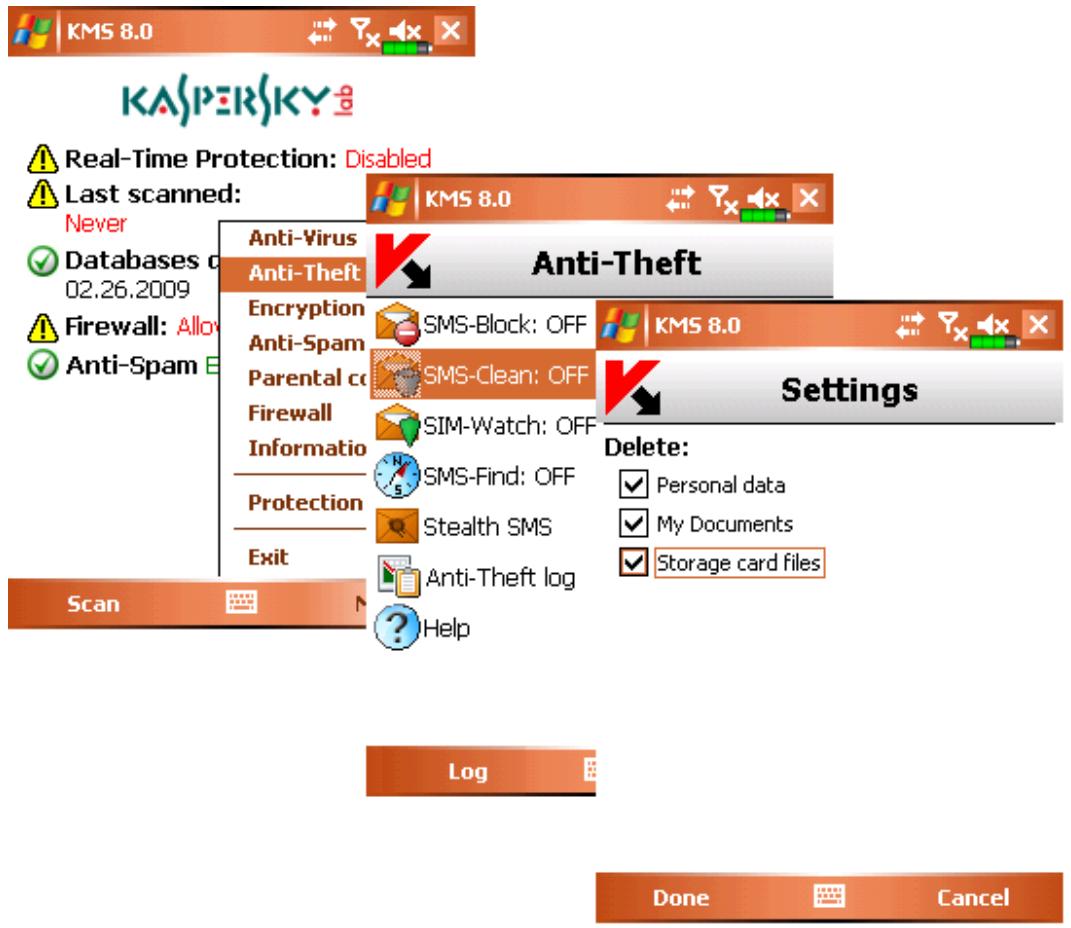 KASPERSKY LAB MOBILE SECURITY 8.0 - THE SMS-CLEAN FUNCTION - 1