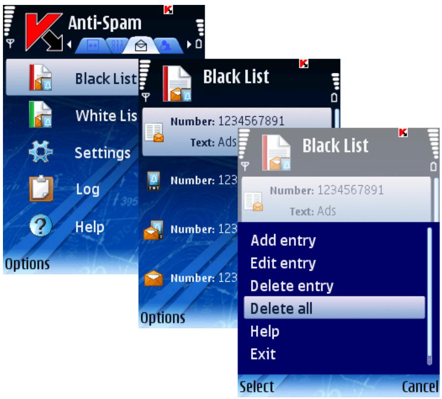 KASPERSKY LAB MOBILE SECURITY 8.0 - DELETING ALL ENTRIES - 1