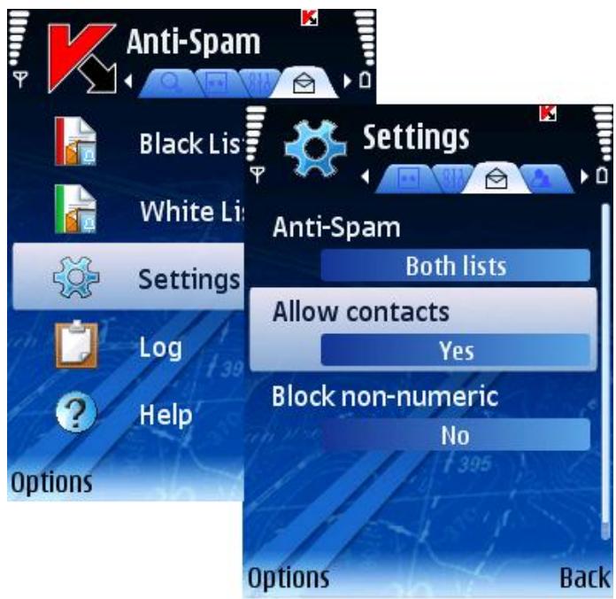 KASPERSKY LAB MOBILE SECURITY 8.0 - RESPONSE TO MESSAGES AND CALLS FROM THE PHONEBOOK CONTACTS - 1