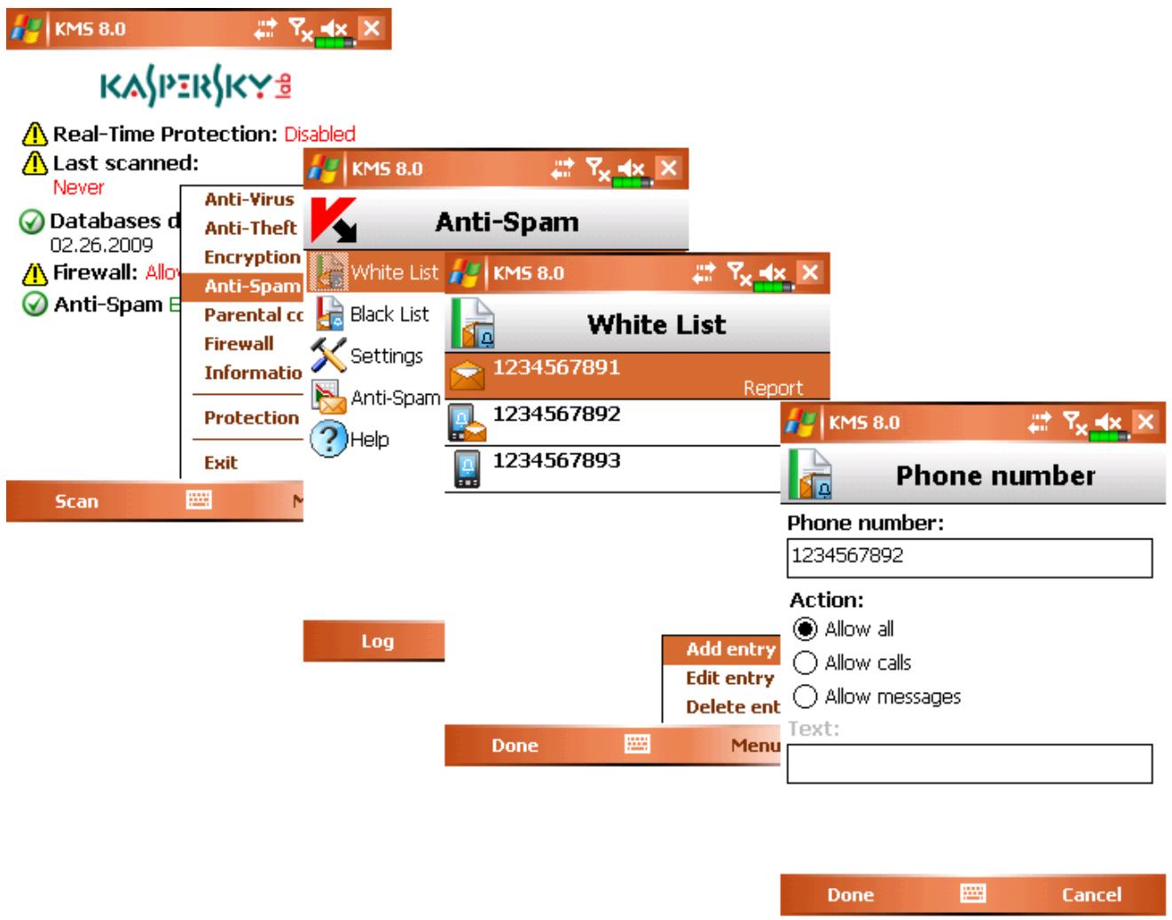 KASPERSKY LAB MOBILE SECURITY 8.0 - Press Done to save the changes. - 1