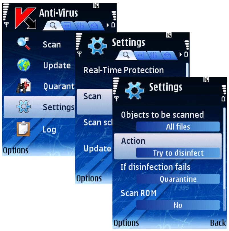 KASPERSKY LAB MOBILE SECURITY 8.0 - SELECTING ACTIONS TO BE PERFORMED WITH OBJECTS - 1