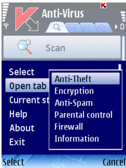 KASPERSKY LAB MOBILE SECURITY 8.0 - GRAPHIC INTERFACE - 1
