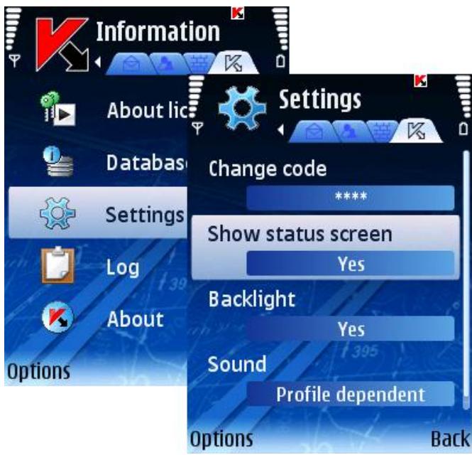 KASPERSKY LAB MOBILE SECURITY 8.0 - DISPLAYING THE STATUS WINDOW - 1