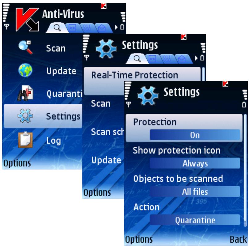 KASPERSKY LAB MOBILE SECURITY 8.0 - ENABLING AND DISABLING THE REAL-TIME PROTECTION - 1