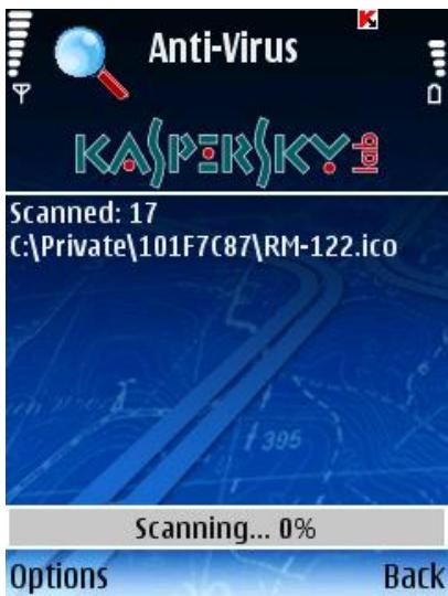KASPERSKY LAB MOBILE SECURITY 8.0 - STARTING A SCAN MANUALLY - 2