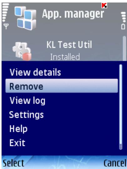 KASPERSKY LAB MOBILE SECURITY 8.0 - UNINSTALLING THE PROGRAM - 4