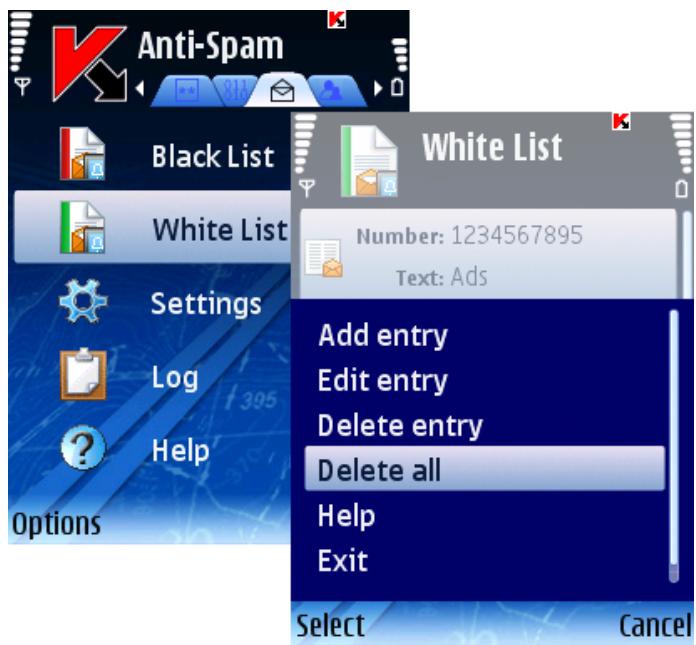 KASPERSKY LAB MOBILE SECURITY 8.0 - DELETING ALL ENTRIES - 1