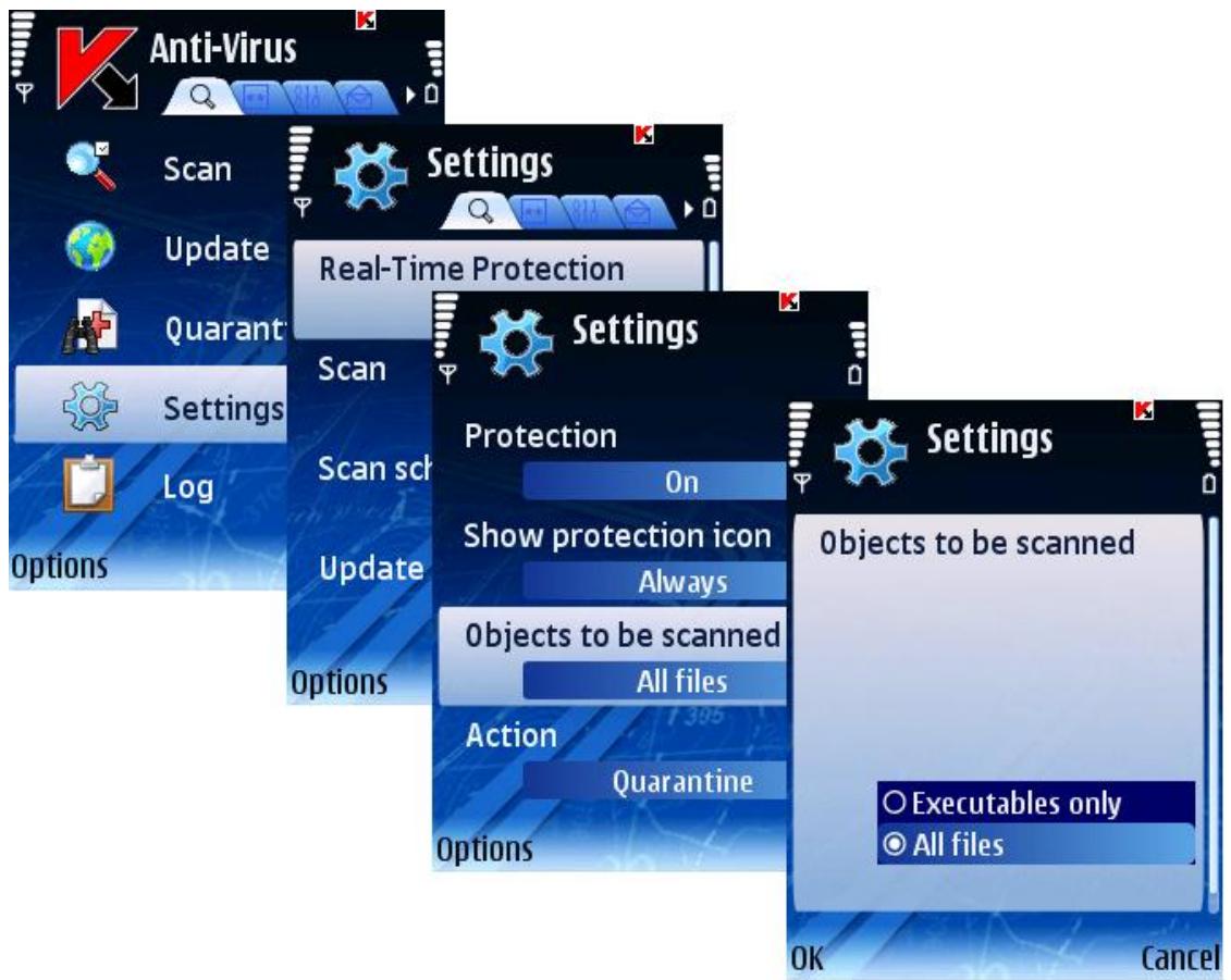 KASPERSKY LAB MOBILE SECURITY 8.0 - SELECTING OBJECTS TO BE SCANNED - 1