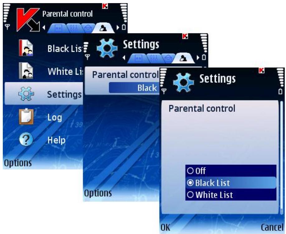 KASPERSKY LAB MOBILE SECURITY 8.0 - PARENTAL CONTROL MODES - 1