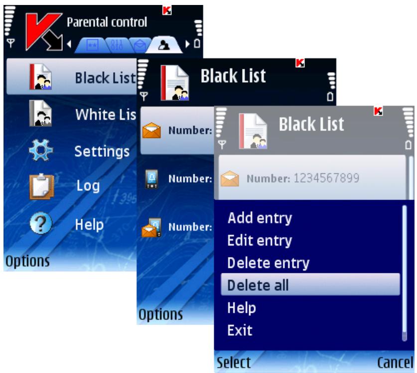 KASPERSKY LAB MOBILE SECURITY 8.0 - DELETING ALL ENTRIES - 1