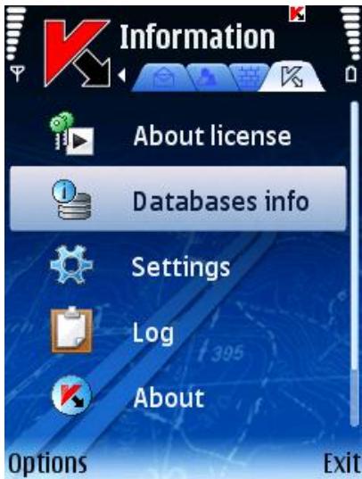 KASPERSKY LAB MOBILE SECURITY 8.0 - VIEWING BASES INFORMATION - 1