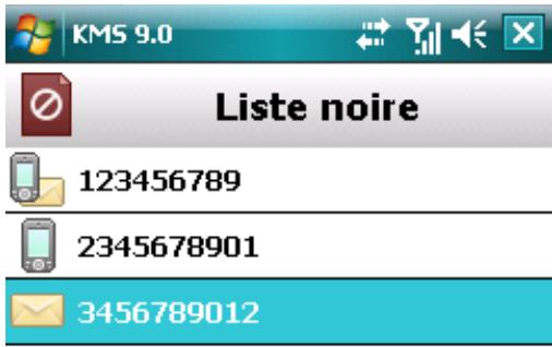 KASPERSKY LAB MOBILE SECURITY 9.0 - AJOUT d'un enregistrement à la LISTE NOIRE - 1