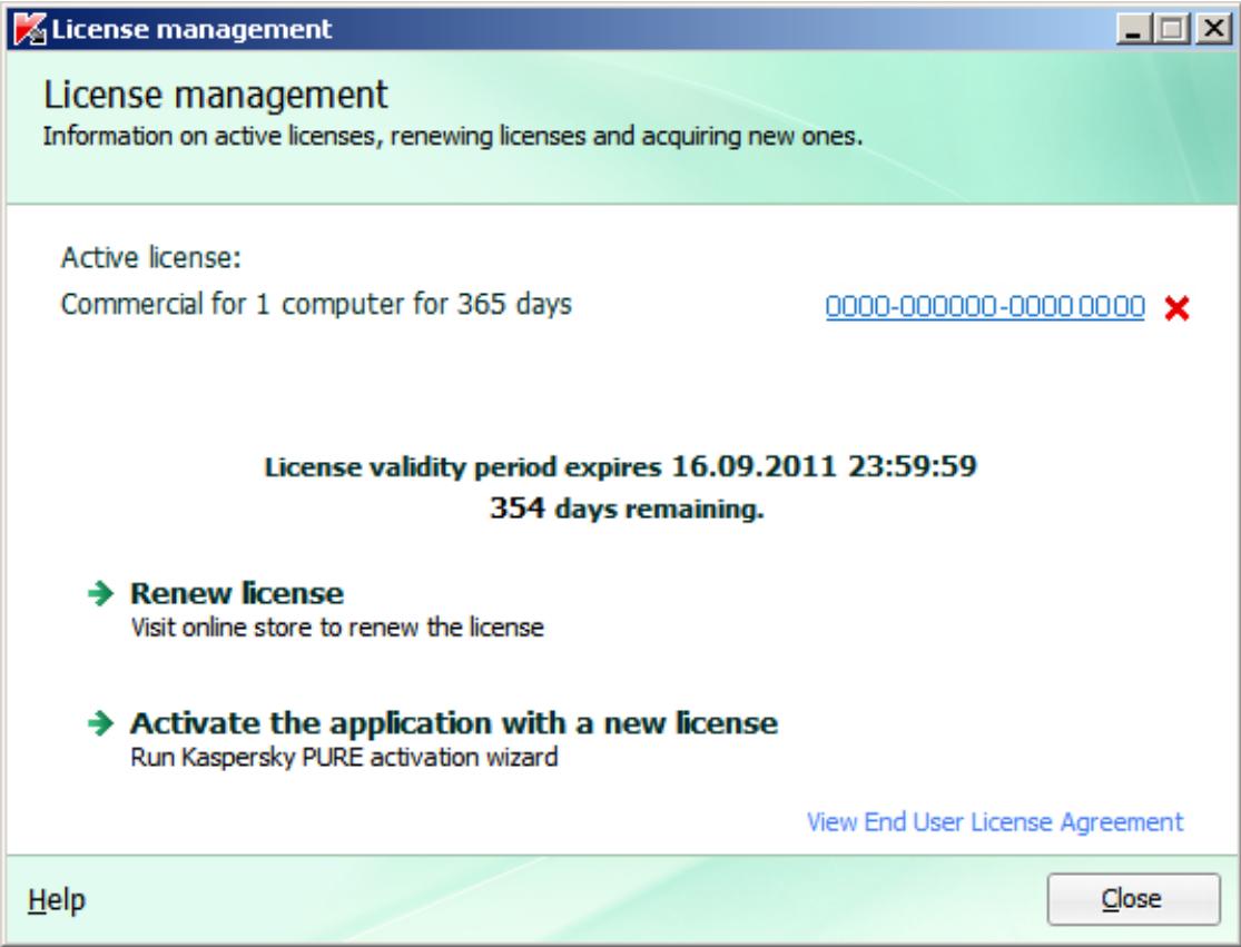 KASPERSKY LAB PURE 9.1 - VIEWING LICENSE INFORMATION - 1